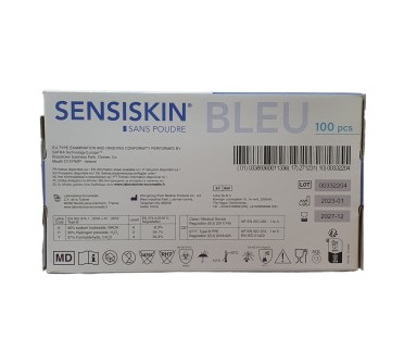 РЪКАВИЦИ НЕСТЕР.НИТРИЛНИ СИНИ без талк M х 100 SENSISKIN